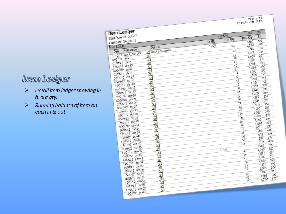 Items Ledger