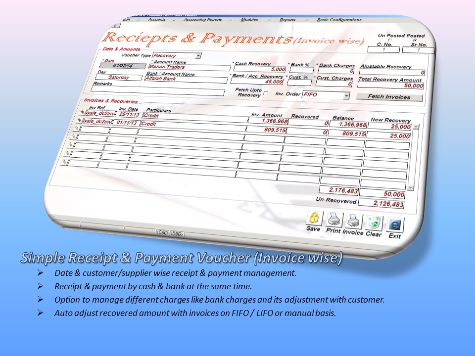 Invoice Wise Recovery Form