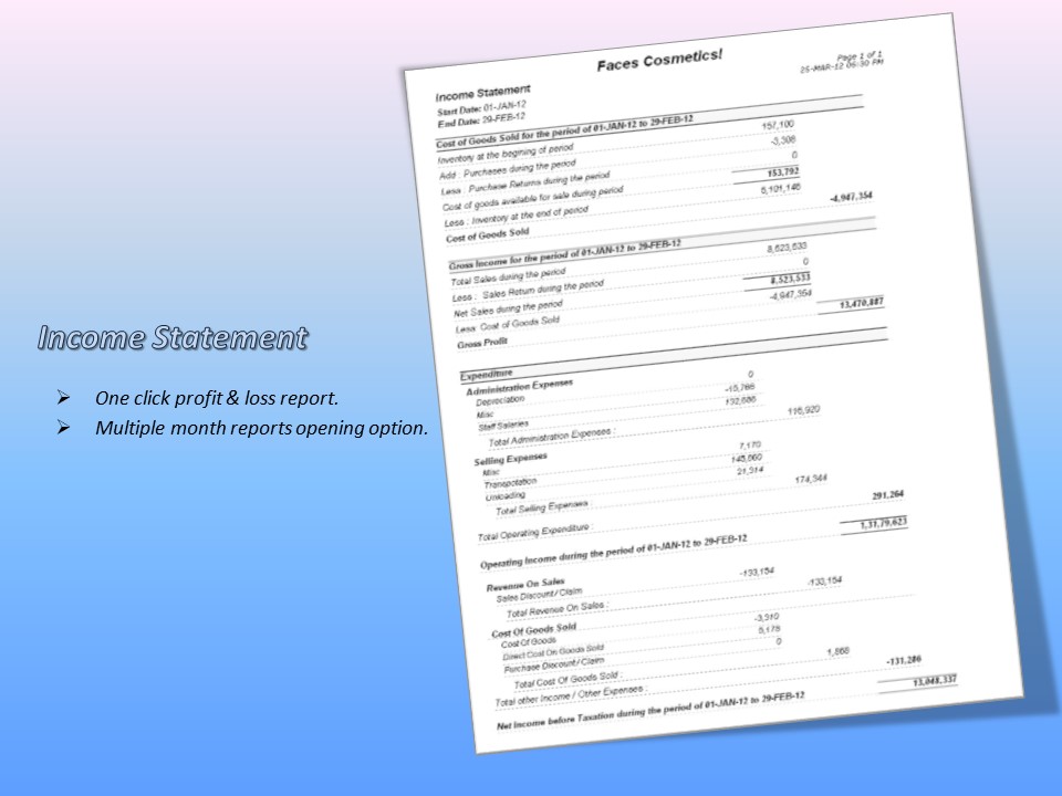 Profit Loss Statement